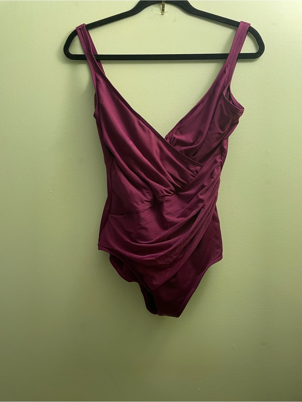Miraclesuit Draped One-Piece Swimsuit - Deep Berry size 14